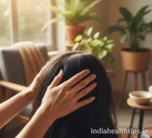 बालों को झड़ने से रोकने के घरेलू उपाय के लिए नारियल तेल से सिर की मालिश
