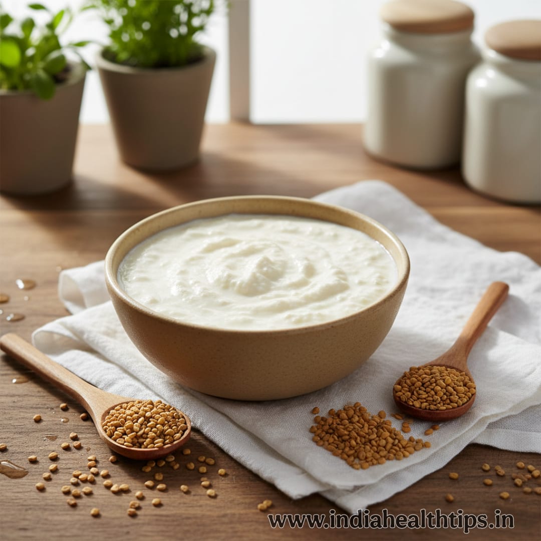 बालों के झड़ने को रोकने के लिए दही और मेथी का मास्क