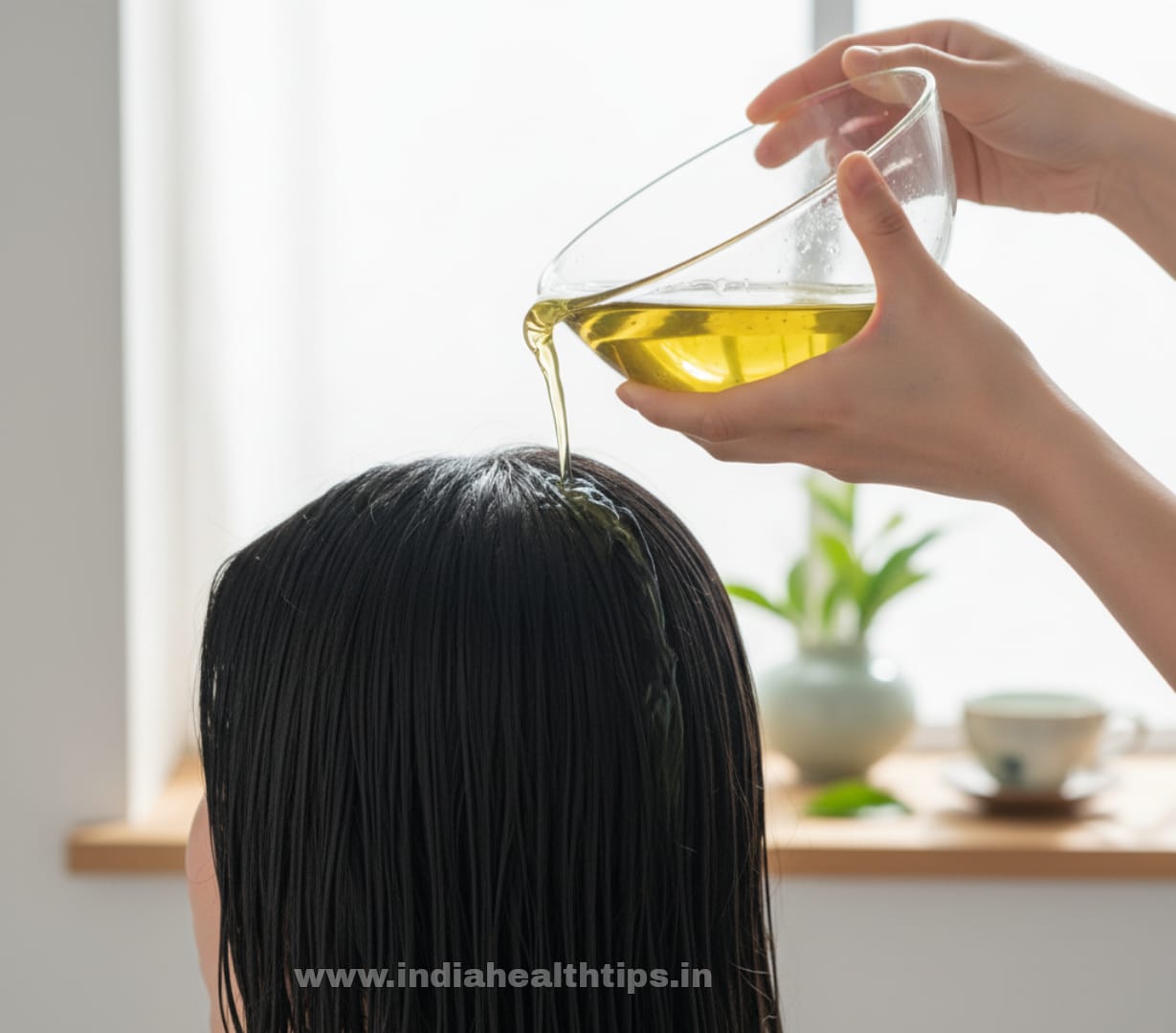 बालों की जड़ों को मजबूत करने के लिए ग्रीन टी रिंस