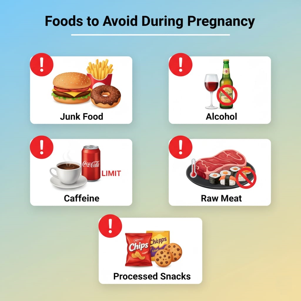 Pregnancy Don'ts Foods to Avoid Table