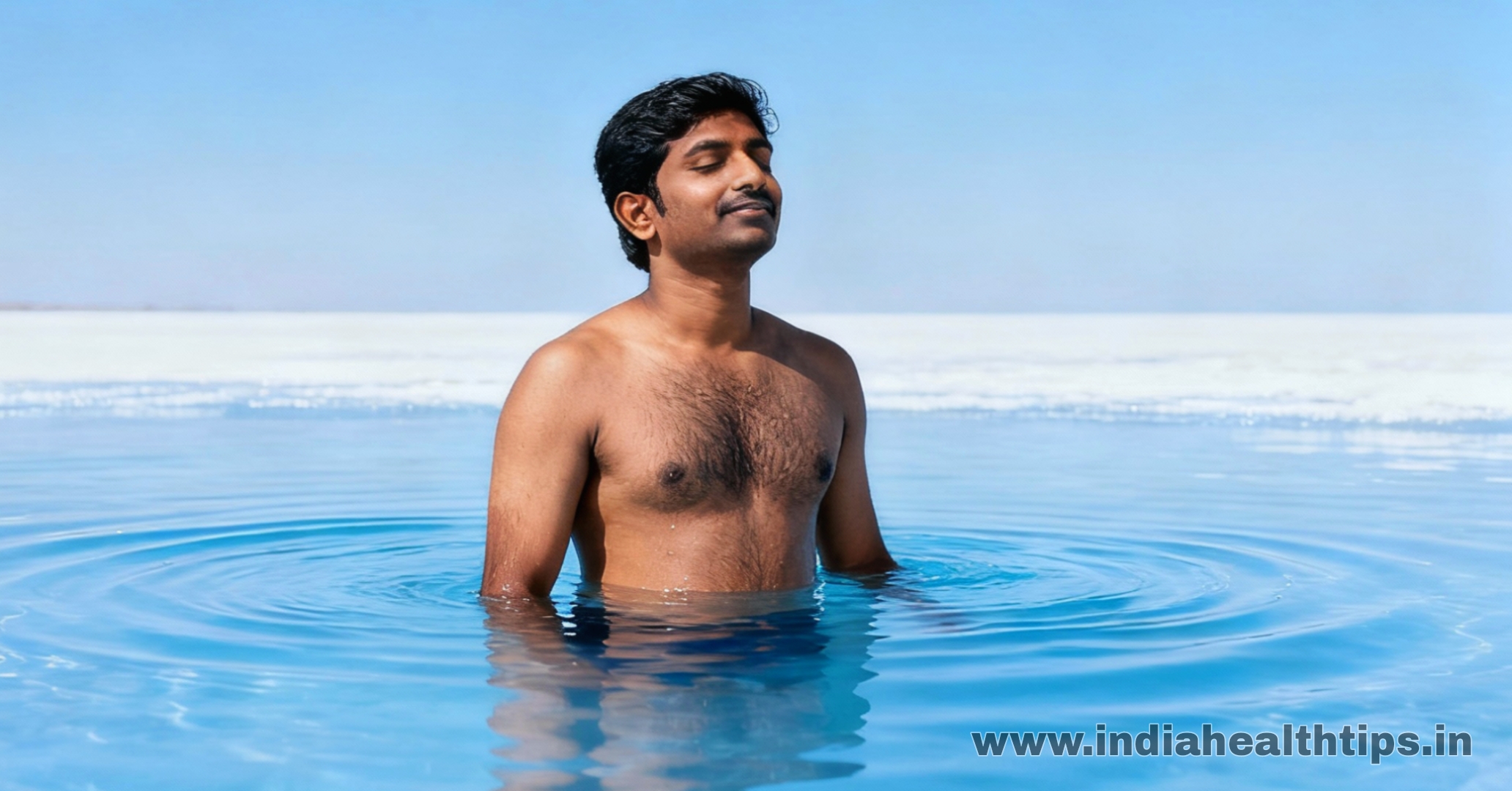 ठंडे पानी में स्नान करते हुए व्यक्ति, Cold Therapy के लाभ